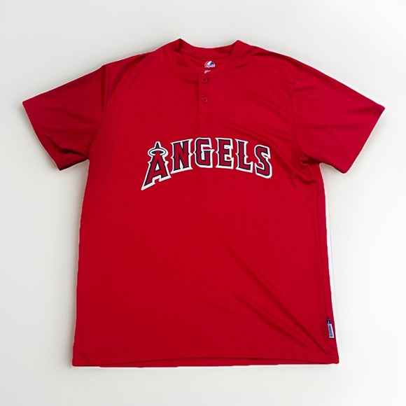 Majestic Other - Majestic New Los Angeles Angels Shirt Mens Large Red Athletic Fit Baseball MLB